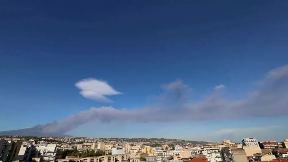 Italy's Mount Etna spews the ash and smoke in Sicily, Italy December 24, 2018. in this still image from a video obtained by Reuters TV on December 24, 2018. REUTERS TV ATTENTION EDITORS - THIS IMAGE WAS PROVIDED BY A THIRD PARTY.  NO RESALES. NO ARCHIVES.