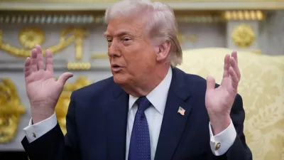 President Donald Trump speaks during a meeting with German Chancellor Friedrich Merz in the Oval Office at the White House, Tuesday, March 3, 2026, in Washington. (AP Photo/Mark Schiefelbein)