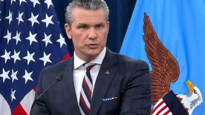 Defense Secretary Pete Hegseth speaks during a press briefing at the Pentagon, Wednesday, March 4, 2026, in Washington. (AP Photo/Konstantin Toropin)
