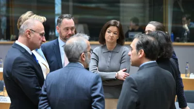 Belgija, Bruselj.Zasedanje zunanjih ministrov EU, v ospredju katerega so bila diplomatska prizadevanja za koncanje ruske agresije na Ukrajino.Ministrica za zunanje in evropske zadeve Tanja Fajon.