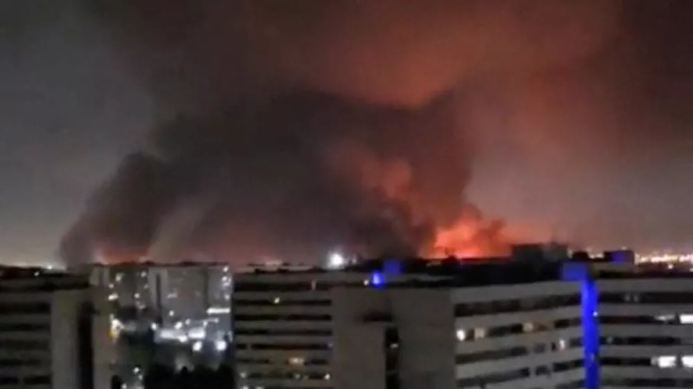 Heavy fire and smoke in the direction of Mehrabad Airport, amid the U.S.-Israeli conflict with Iran, in Tehran, Iran this screen grab obtained from a social media video released March 7, 2026. Social Media/via REUTERS THIS IMAGE HAS BEEN SUPPLIED BY A THIRD PARTY. NO RESALES. NO ARCHIVES. NEWS USE ONLY. VERIFICATION: Buildings, building shape, road layout, parking area, and signages match satellite and file images Date not verified but no older version of the footage was found posted online before March 7 NASA FIRMS detected thermal activity in Tehran's Mehrabad Airport at 1:50 a.m. on March 7 local time (10:20 p.m. GMT, March 6) Iran's semi-official news agency Tasnim reported that heavy air attacks hit Tehran's Mehrabad Airport on March 7