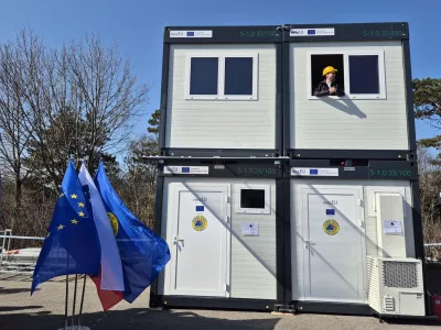 Sezana, Izobrazevalni center za zascito in resevanje.Prikaz postavitve zmogljivosti za zacasno namestitev, ki ga pripravlja URSZR.