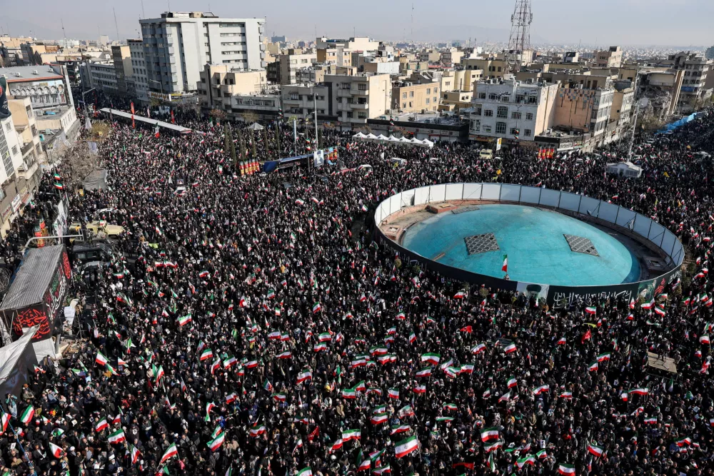 People attend a gathering to support Iran's new supreme leader Mojtaba Khamenei, amid the U.S.-Israeli conflict with Iran, in Tehran, Iran, March 9, 2026. Majid Asgaripour/WANA (West Asia News Agency) via REUTERS ATTENTION EDITORS - THIS PICTURE WAS PROVIDED BY A THIRD PARTY