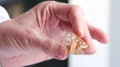 RUSSIA, MOSCOW - FEBRUARY 5, 2026: A diamond is on display at Alrosa's United Selling Organisation (USO),Image: 1072486024, License: Rights-managed, Restrictions: * Switzerland And Russia Rights Out *, Model Release: no