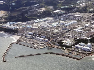 FILE - This aerial view shows the Fukushima Daiichi nuclear power plant in Okuma, northeastern Japan, Aug. 24, 2023. (Kyodo News via AP, File)