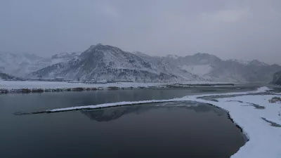 Munak railway station in North Korea is seen across the Yalu River from a tourist viewing platform in Jian, Jilin province, China, January 15, 2026. REUTERS/Maxim Shemetov