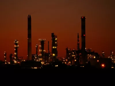 A French oil Esso refinery at the sunset in Fos-sur-Mer, France, March 12, 2026. REUTERS/Manon Cruz