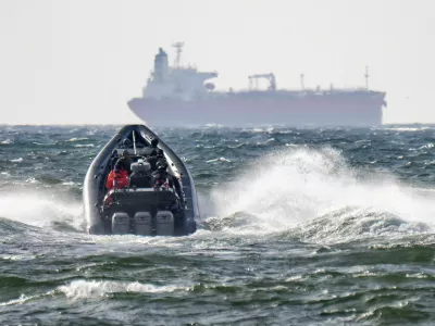 Swedish Police National Task Force (NI) and the Coast Guard move on their way to the boarded tanker Sea Owl I, outside Trelleborg, Sweden, March 13, 2026. Johan Nilsson/TT News Agency/via REUTERS   ATTENTION EDITORS - THIS IMAGE WAS PROVIDED BY A THIRD PARTY. SWEDEN OUT. NO COMMERCIAL OR EDITORIAL SALES IN SWEDEN.