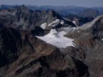 FILE - The Gaisskarferner Glacier is visible near Innsbruck, Austria, Monday, Sept. 25, 2023. (AP Photo/Matthias Schrader, file)