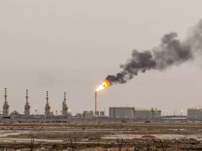 Petroleum refineries in the morning