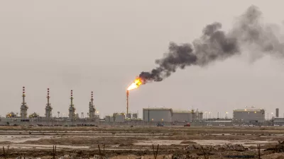 Petroleum refineries in the morning