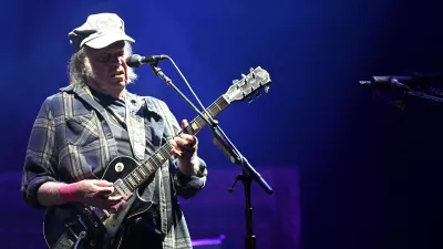 GLASTONBURY, ENGLAND - JUNE 28: (EDITORIAL USE ONLY) Neil Young during day four of Glastonbury festival 2025 at Worthy Farm, Pilton on June 28, 2025 in Glastonbury, England. Established by Michael Eavis in 1970, Glastonbury has grown into the UK's largest music festival, drawing over 200,000 fans to enjoy performances across more than 100 stages. In 2026, the festival will take a fallow year, a planned pause to allow the Worthy Farm site time to rest and recover. (Photo by Samir Hussein/WireImage)