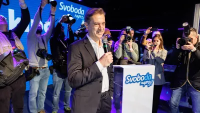 Ljubljana, Cvetlicarna.Volitve v drzavni zbor 2026.Stranka Gibanje Svoboda v pricakovanju rezultatov volitev v Cvetlicarni.Predsednik Gibanja Svoboda Robert Golob ob razglasitvi zmage na volitvah. / Foto: Nebojsa Tejic/sta