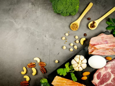 ketogenic diet, low carbohydrate and keto meal plan. nutrition and calorie count for fiber, protein and fat. weight loss program. paleo food with salmon and omega3.