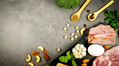 ketogenic diet, low carbohydrate and keto meal plan. nutrition and calorie count for fiber, protein and fat. weight loss program. paleo food with salmon and omega3.