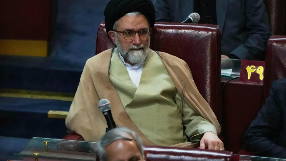 FILE - Iranian Intelligence Minister Esmail Khatib attends the inauguration ceremony of the 6th term of the Assembly of Experts in Tehran, Iran, May 21, 2024. (AP Photo/Vahid Salemi, File)