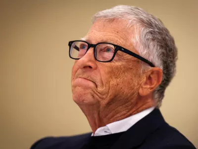 Bill Gates, who pledged on Thursday to give away almost his entire personal wealth in the next two decades and said the world's poorest would receive some 0 billion via his foundation, speaks with Reuters during an interview in New York City, U.S., May 8, 2025. REUTERS/Mike Segar