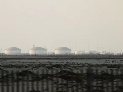 FILE PHOTO: QatarEnergy's liquefied natural gas (LNG) production facilities, amid the U.S.-Israeli conflict with Iran, in Ras Laffan Industrial City, Qatar March 2, 2026. REUTERS/Stringer/File Photo