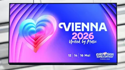 THEME PICTURE - Wiener Stadthalle on Monday, August 25, 2025 in Vienna, Austria. Vienna will host the 70th Eurovision Song Contest, with the final taking place on May 16, 2026, at the Wiener Stadthalle. VIENNA 2026 United by Music logo -,Image: 1031431517, License: Rights-managed, Restrictions:, Model Release: no / Foto: Profimedia