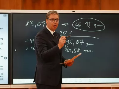 24, August, 2025, Belgrade - At the Palace of Serbia, the President of the Republic of Serbia presented a new package of economic measures to improve the living standards of citizens. Aleksandar Vucic. Photo: Antonio Ahel/ATAImages24, avgust 2025, Beograd - U Palati Srbija novi paket ekonomskih mera za poboljsanje zivotnog standarda gradjana predstavio je predsednik Republike Srbije Aleksandar Vucic. Photo: Antonio Ahel/ATAImages Photo: Antonio Ahel/ATAImages/PIXSELL