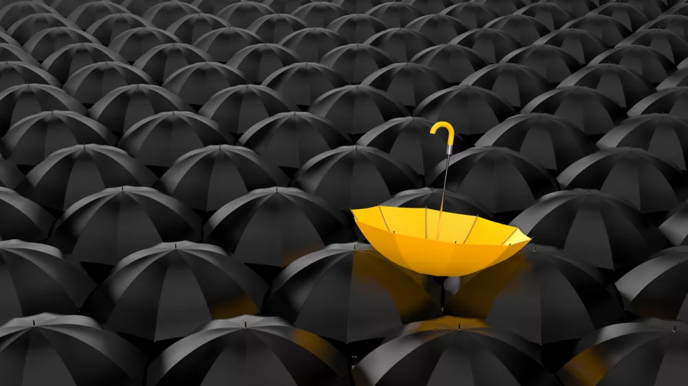 Zlata nit, dežnik, drugčano