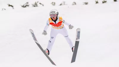 Ski Jumping - FIS Ski Jumping World Cup - Vikersund, Norway - March 20, 2026 Nika Prevc of Slovenia during the women's ski flying qualification Trond R Teigen/NTB via REUTERS  ATTENTION EDITORS - THIS IMAGE WAS PROVIDED BY A THIRD PARTY. NORWAY OUT. NO COMMERCIAL OR EDITORIAL SALES IN NORWAY.