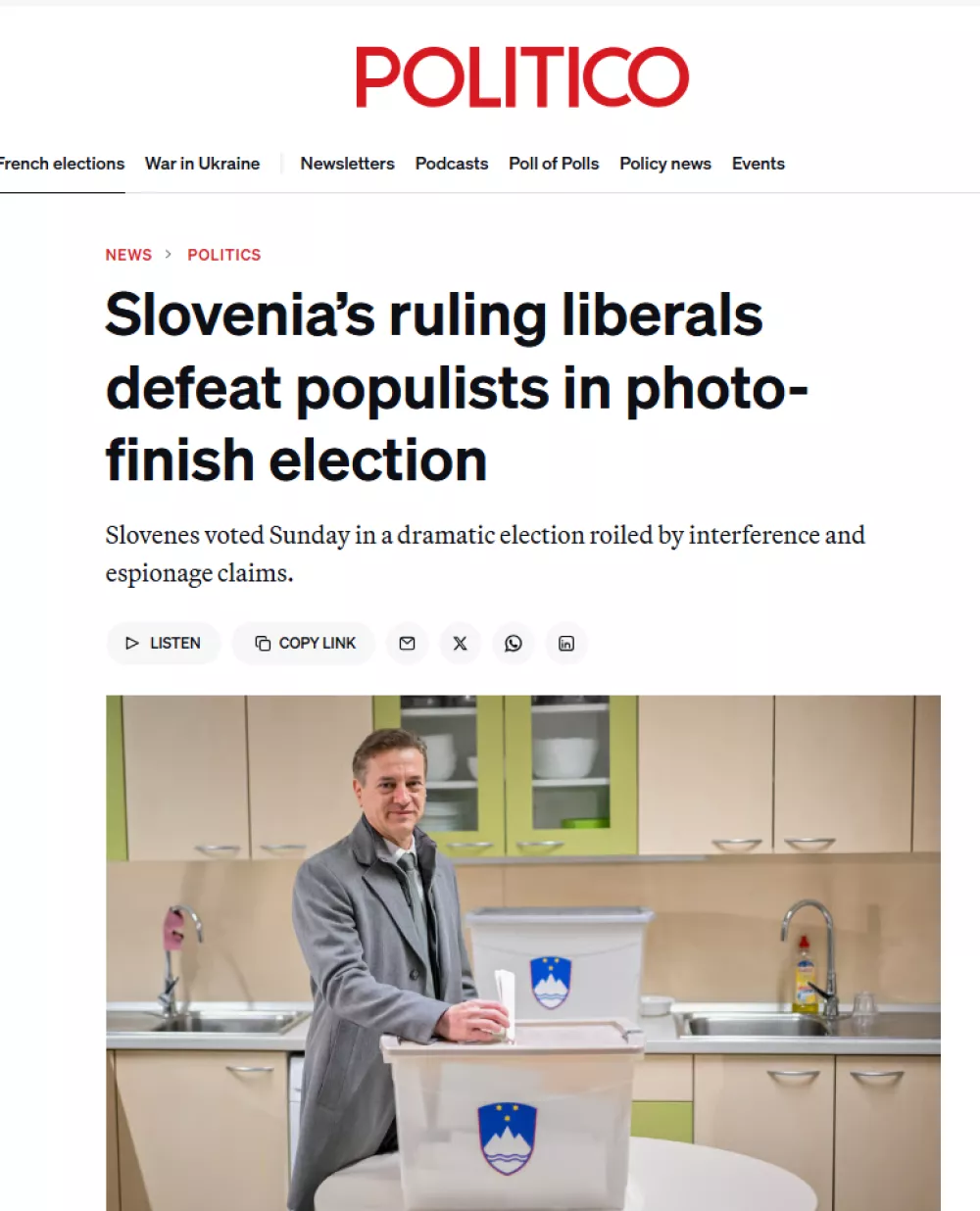 Volitve slovenija tujina