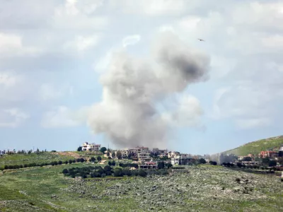 Smoke rises after an Israeli strike, amid escalating hostilities between Israel and Hezbollah, as the U.S.-Israeli conflict with Iran continues, in southern Lebanon, March 24, 2026. REUTERS/Stringer