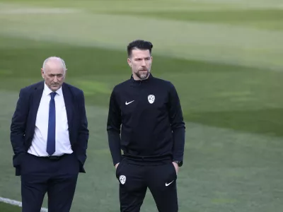 Radenko Mijatovič je predsednik Nogometne zveze Slovenije. in selektor Bo&scaron;tjan Cesar23.3.2026 trening nogometna reprezentanca slovenije.Foto Luka Cjuha