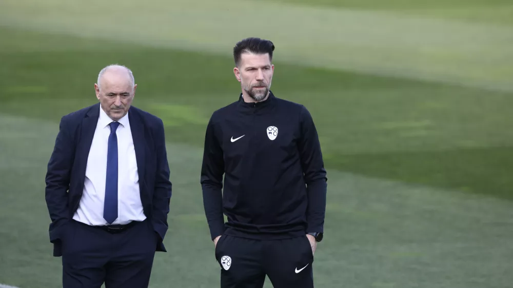 Radenko Mijatovič je predsednik Nogometne zveze Slovenije. in selektor Bo&scaron;tjan Cesar23.3.2026 trening nogometna reprezentanca slovenije.Foto Luka Cjuha