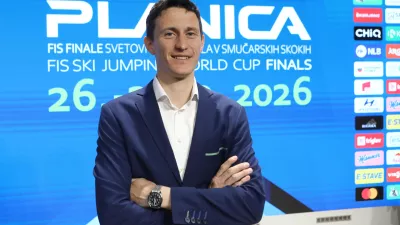 Peter Prevc18.3.2026 - Anovinarska konferenca, na kateri bodo člani organizacijskega komiteja Planica predstavili vse podrobnosti organizacije leto&scaron;njega finala svetovnega pokala.Foto: Luka Cjuha