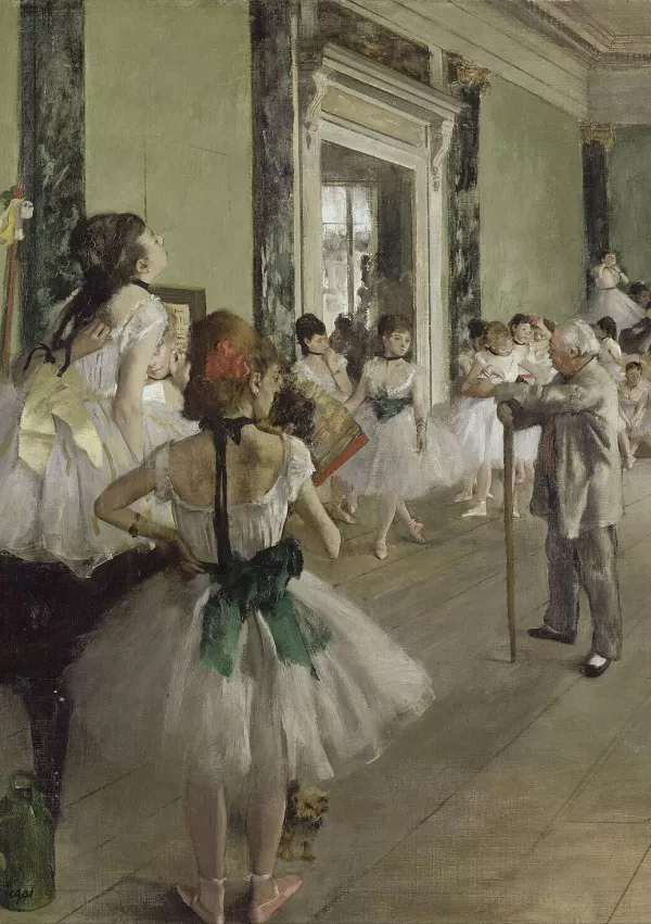 Degasovo Učno uro baleta (La Classe de Danse; 1874-1876) danes hrani Mus&eacute;e d'Orsay. / Foto: Wikipedija
