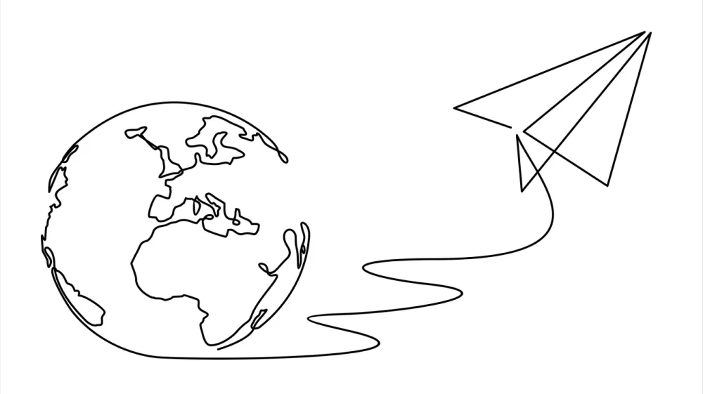 continuous line drawing paper plane taking off from a map and flying symbol for travel or journey illustration vector / Foto: Mitay20 Getty Images