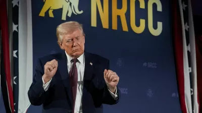 U.S. President Donald Trump dances during the National Republican Congressional Committee (NRCC) annual fundraising dinner in Washington, D.C., U.S., March 25, 2026. REUTERS/Ken Cedeno