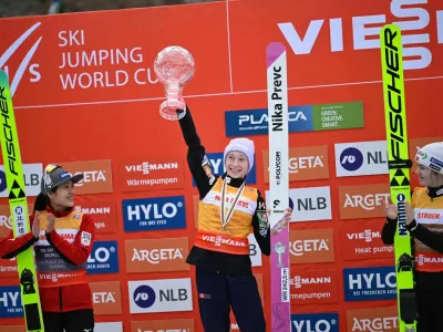 Nika Prevc, veliki kristalni globus, Planica 2026. Foto: Nik Erik Neubauer