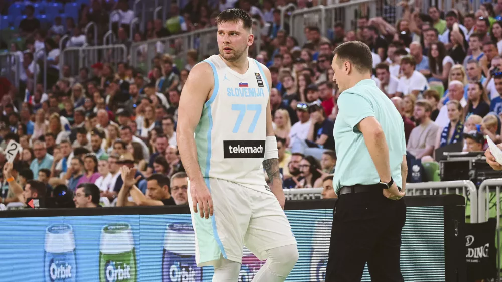 Luka Dončić28.06.2024 - Pripravljalna tekma v ko&scaron;arki, Slovenija: Brazilija, Stožice. FOTO: Nik Erik Neubauer