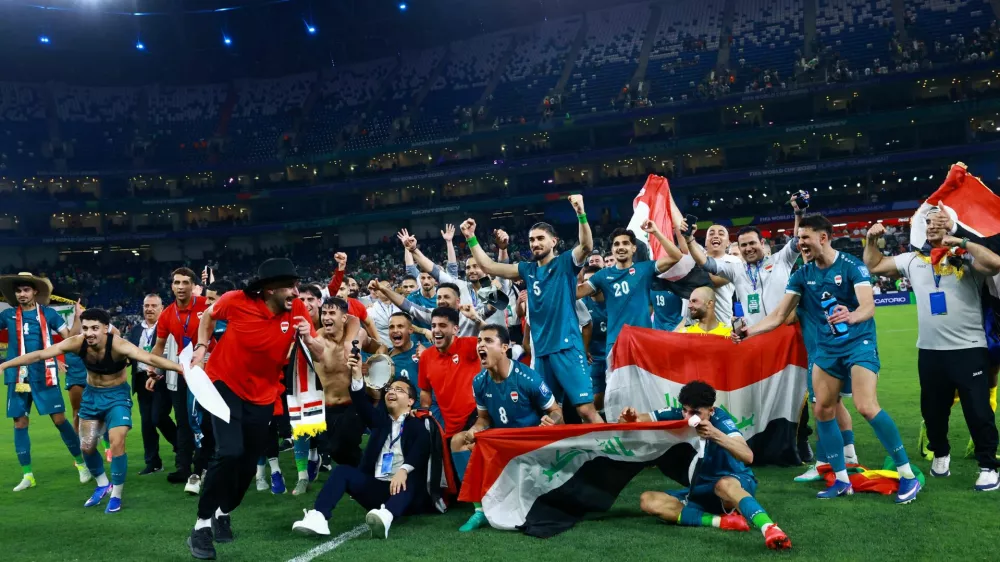 Soccer Football - FIFA World Cup - Inter-Confederation Playoffs - Final - Iraq v Bolivia - Estadio Monterrey, Monterrey, Mexico - March 31, 2026 Iraq players celebrate after qualifying for FIFA World Cup REUTERS/Raquel Cunha