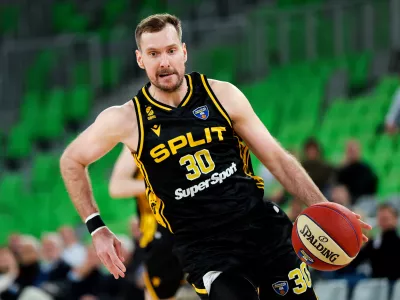 Zoran Dragić in action during ABA League 2025/2026 basketball match between Perspektiva Ilirija and Split in Arena Stozice, Ljubljana, Slovenia on April 1, 2026. Photo: Filip Barbalic