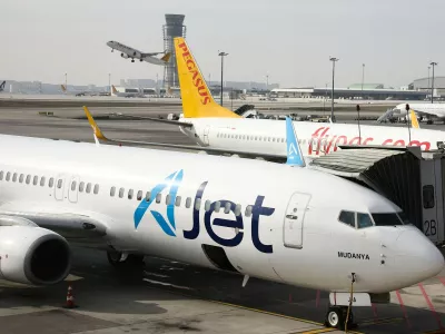 Pegasus Airlines and AJet planes is seen at Sabiha Gokcen International Airport in Istanbul, Turkiye on March 1, 2025.Turkish Budget Airlines, Istanbul, Turkey - 01 Mar 2025,Image: 971604570, License: Rights-managed, Restrictions:, Model Release: no / Foto: Profimedia