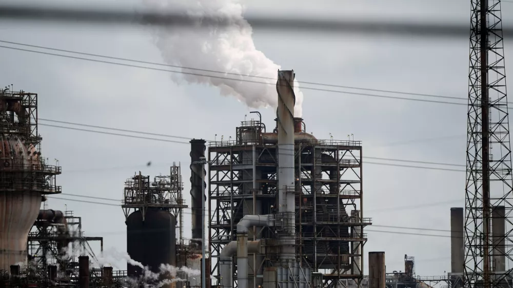 The Shell Norco petroleum refinery and the Valero St. Charles oil refinery are seen in Norco, La., Thursday, April 2, 2026. (AP Photo/Gerald Herbert)