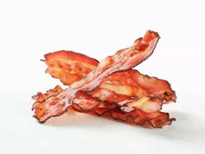 Crispy pan-fried strips of bacon