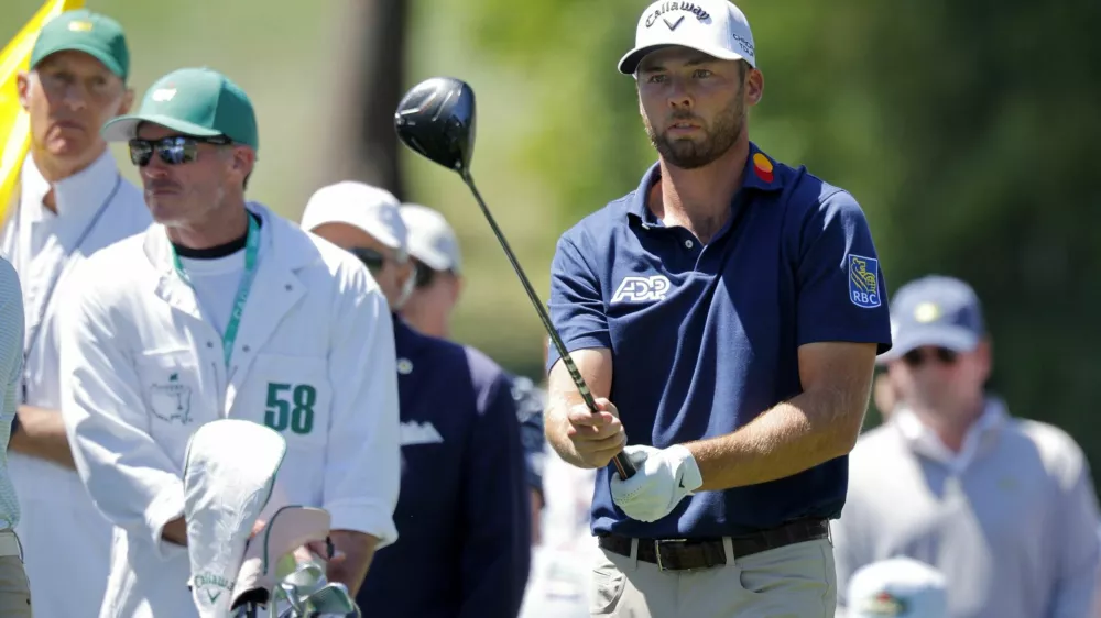 Golf - The Masters - Augusta National Golf Club, Augusta, Georgia, U.S. - April 9, 2026 Sam Burns of the U.S. on the 17th hole during the first round REUTERS/Mike Blake