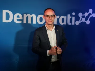 - Anže Logar, predsednik stranke,- 22.03.2026. Volitve v Državni zbor 2026. Volilni &scaron;tab stranke Demokrati Anžeta Logarja.//FOTO: Bojan Velikonja