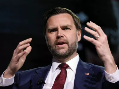U.S. Vice President JD Vance speaks at This is the Turning Point Tour at the University of Georgia in Athens, Georgia, U.S., April 14, 2026. REUTERS/Alyssa Pointer
