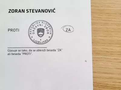 Ljubljana, DZ.Oznacena glasovnica s tajnega glasovanja o imenovanju Zorana Stevanovica za predsednika DZ.Foto: STA