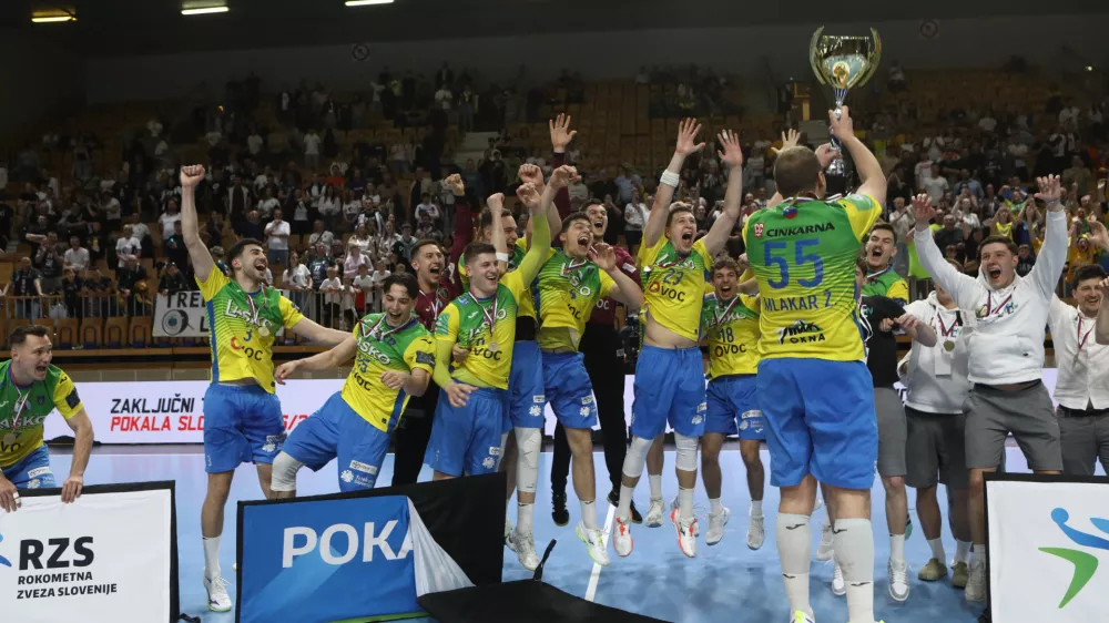 Celje Pivovarna La&scaron;ko in Trimo Trebnje18.4.2026 - finalna tekma slovenskega pokala za mo&scaron;ke v rokometu - rokometFoto: Luka Cjuha