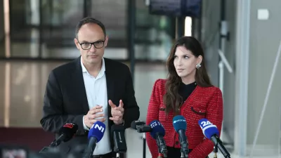 1.4..2026 - Anže Logar in Eva Irgl - Demokrati Anžeta Logarja - pogajanja o koalicijiFoto: Luka Cjuha