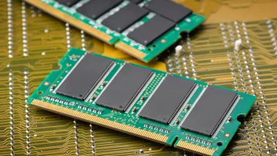 closeup details of computer memory (RAM)