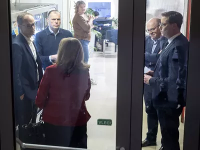 Anže Logar, Klemen Gro&scaron;elj, Vladimir Prebilič- 19.02.2026 - Prvo soočenje predsednikov strank na RTV SLO - parlamentarne volitve 2026//FOTO: Jaka Gasar