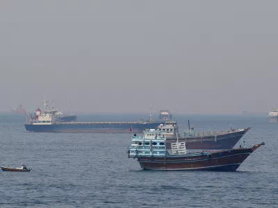 Ships and boats in the Strait of Hormuz off the coast of Musandam, Oman, April 20, 2026. REUTERS